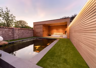 Poolhouse en afrormosia