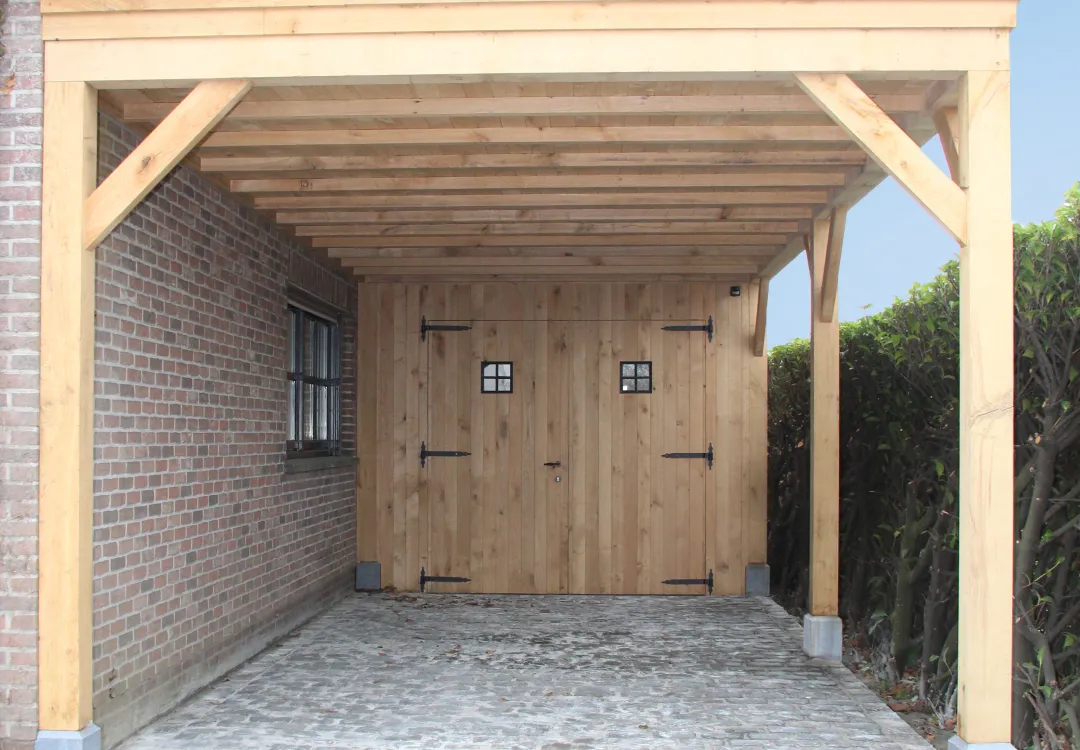 Landelijke carport in eik